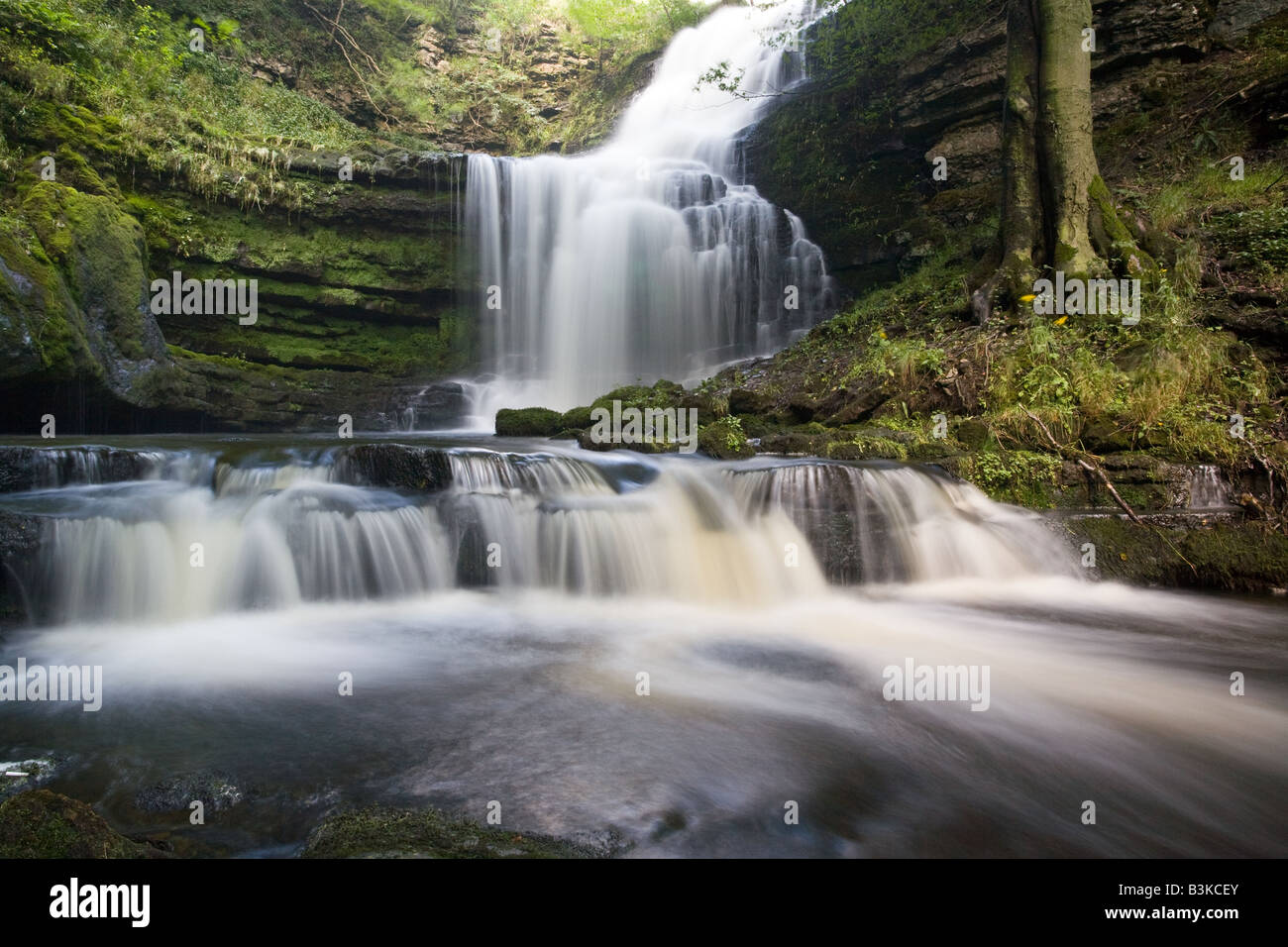 Scala delle distanze vigore cascata, Settle, North Yorkshire Foto Stock