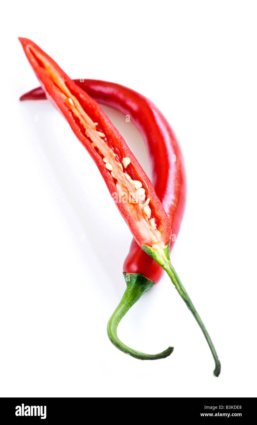 Red Hot Chili Peppers isolati su sfondo bianco Foto Stock