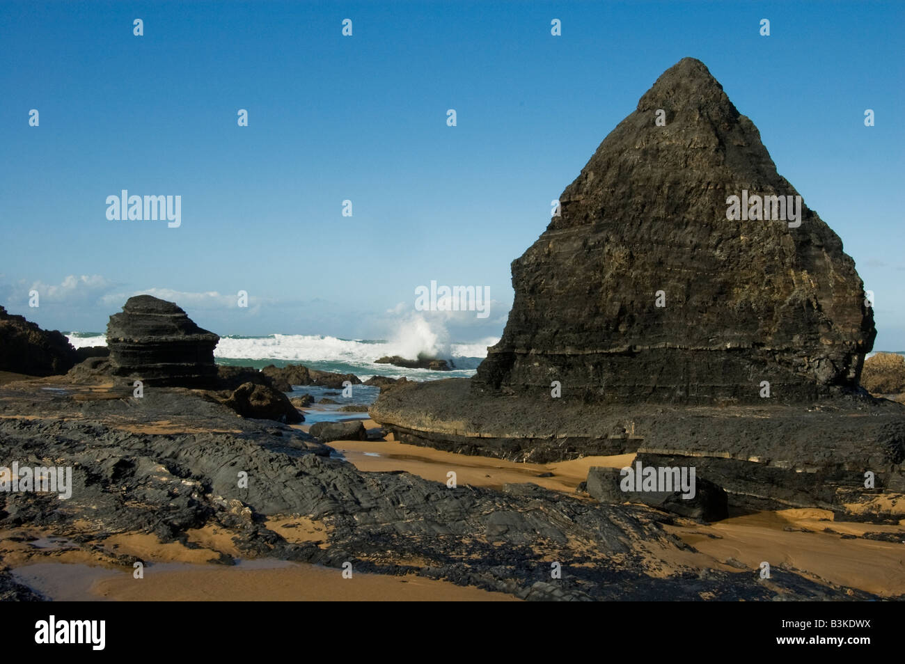 Le formazioni rocciose, Praia do Castelejo, Foto Stock