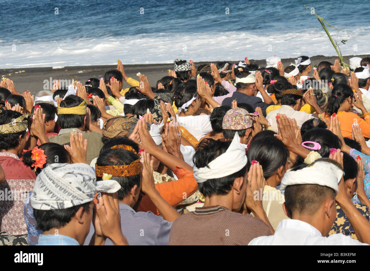 Cerimonia di premiazione che si terrà a kusamba beach, parte del rituale della cremazione , bali , Indonesia Foto Stock