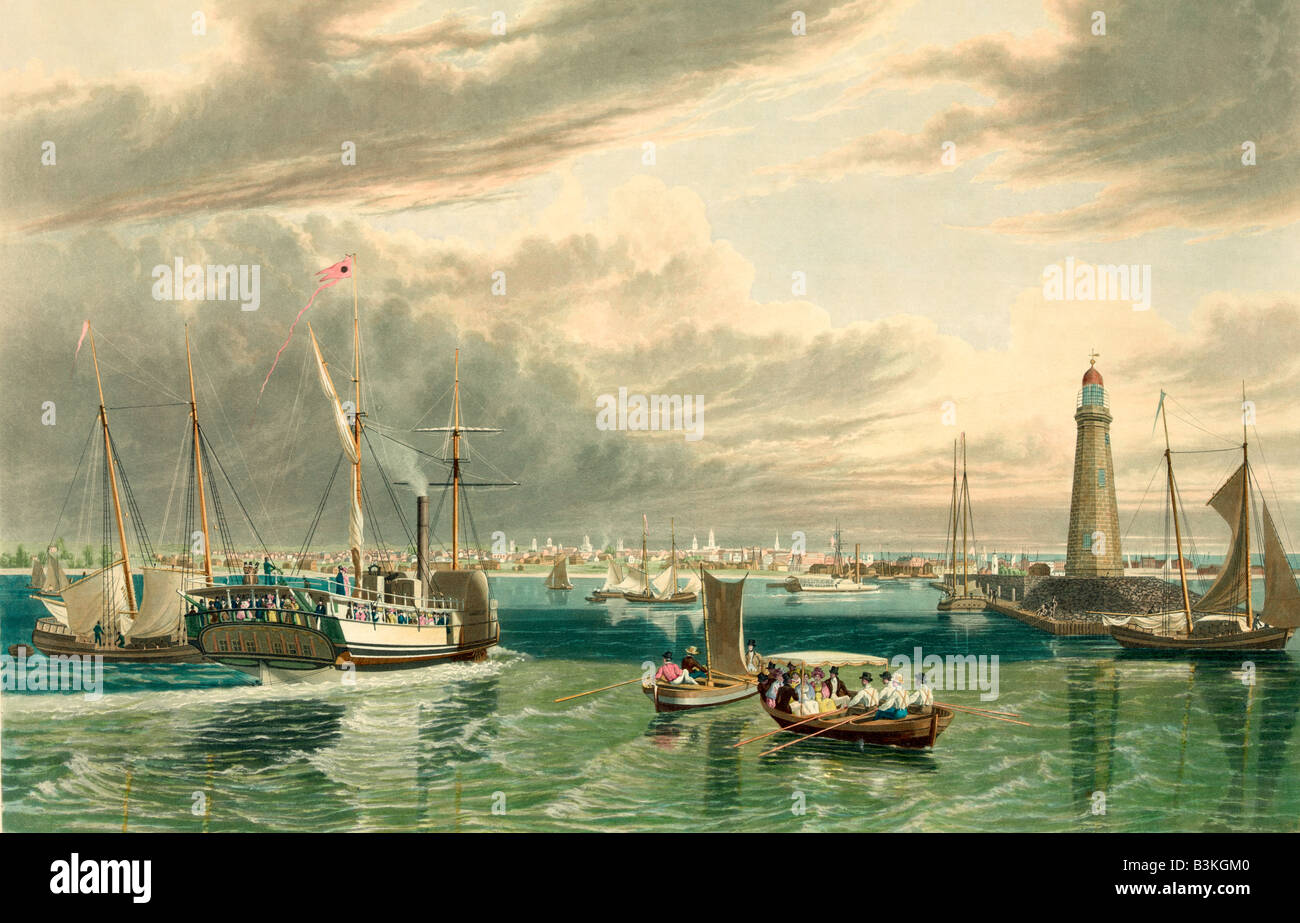 Buffalo dal Lago Erie c 1836 Foto Stock