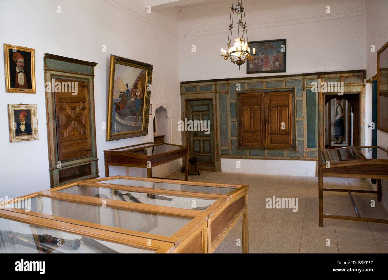 Interno della Villa Museo di Bououlina Spetses Isole Greche Hellas Foto Stock