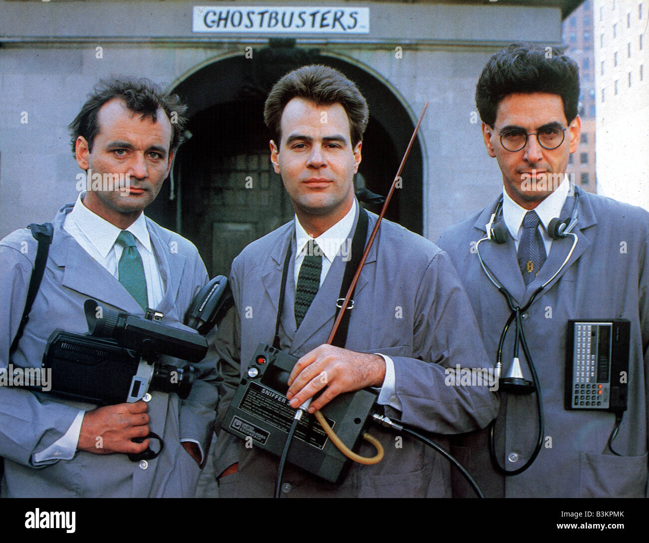 GHOSTBUSTERS 1984 Columbia/Delphi con pellicola da sinistra Bill Murray, Dan Aykroyd e Harold Ramis Foto Stock