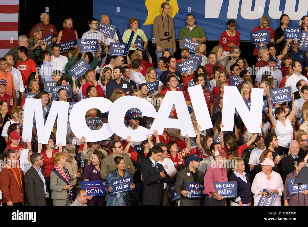 Sterling Heights Michigan rally della campagna di John McCain e Sarah Palin Foto Stock