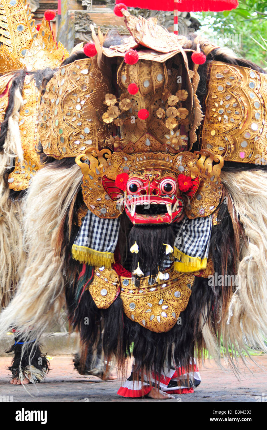 Barong ballerino, danza Barong , batubulan , isola di Bali , Indonesia Foto Stock