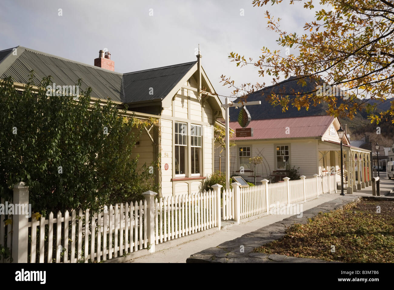 Arrowtown Otago Isola del Sud della Nuova Zelanda può Guest House nel vecchio edificio di legno in oro ex città mineraria Foto Stock