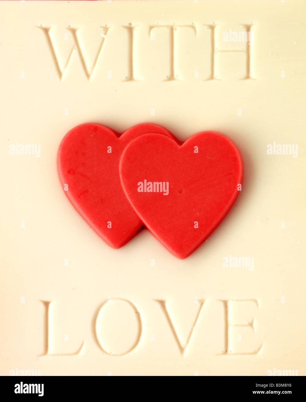 Amore il cuore di cioccolato bianco Foto Stock