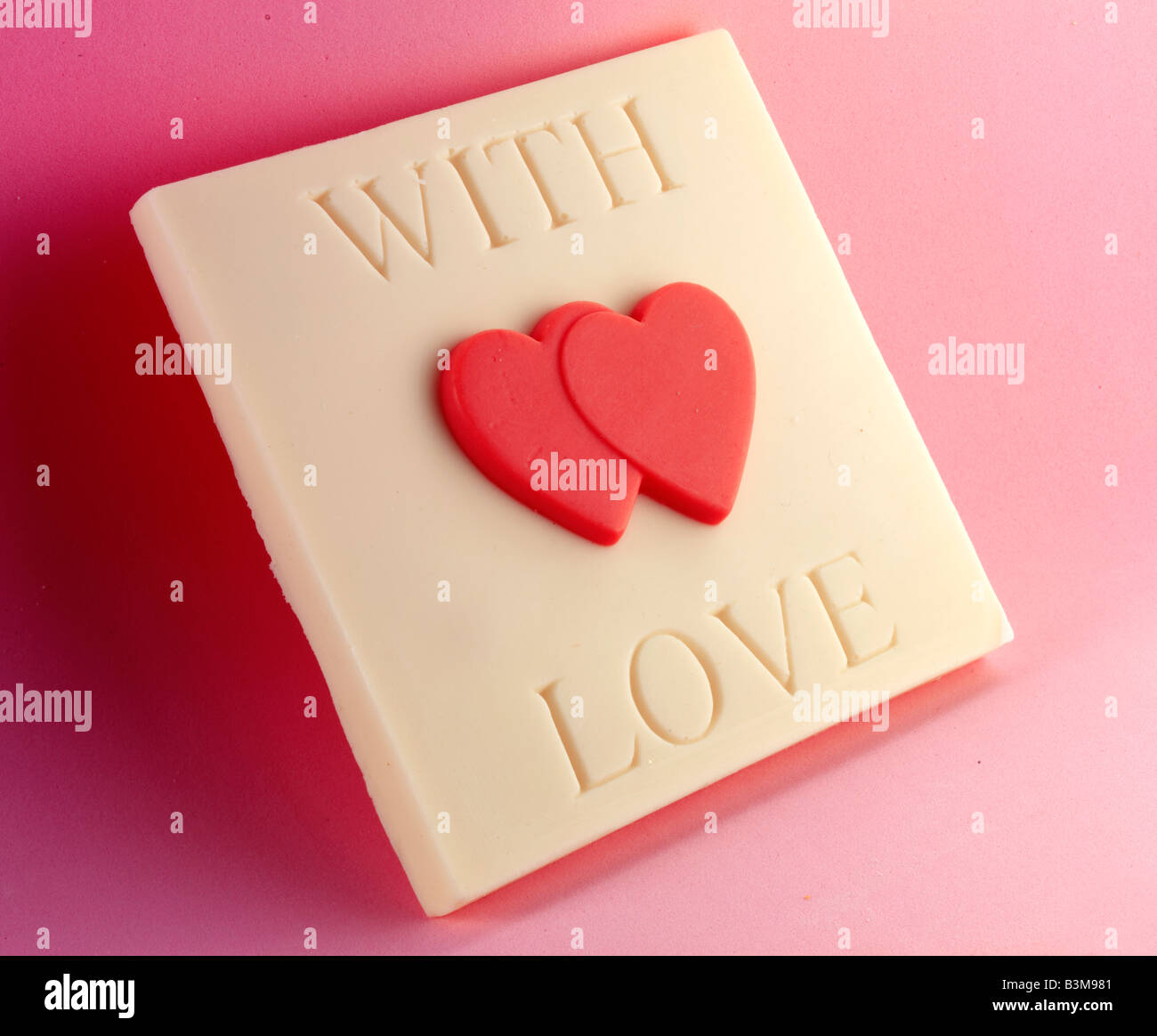 Amore il cuore di cioccolato bianco Foto Stock