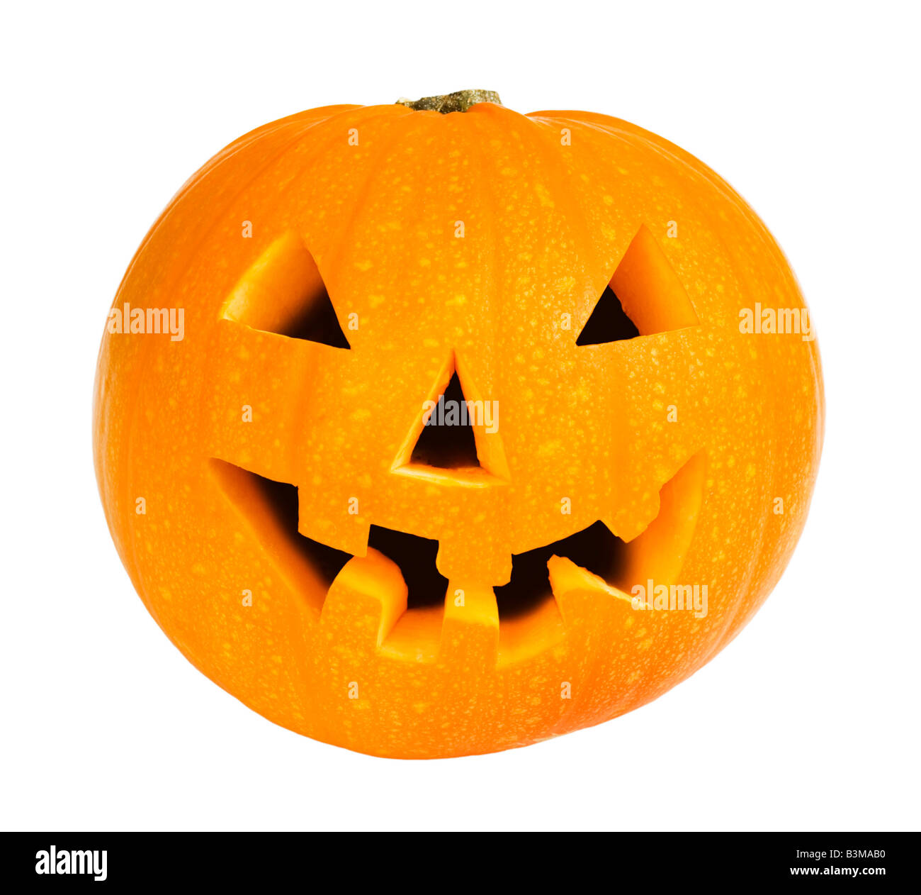 Zucca di Halloween isolato su uno sfondo bianco Foto Stock