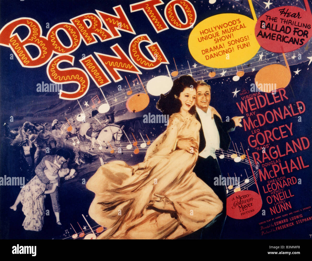 Nato a cantare Poster per 1941 film MGM Foto Stock