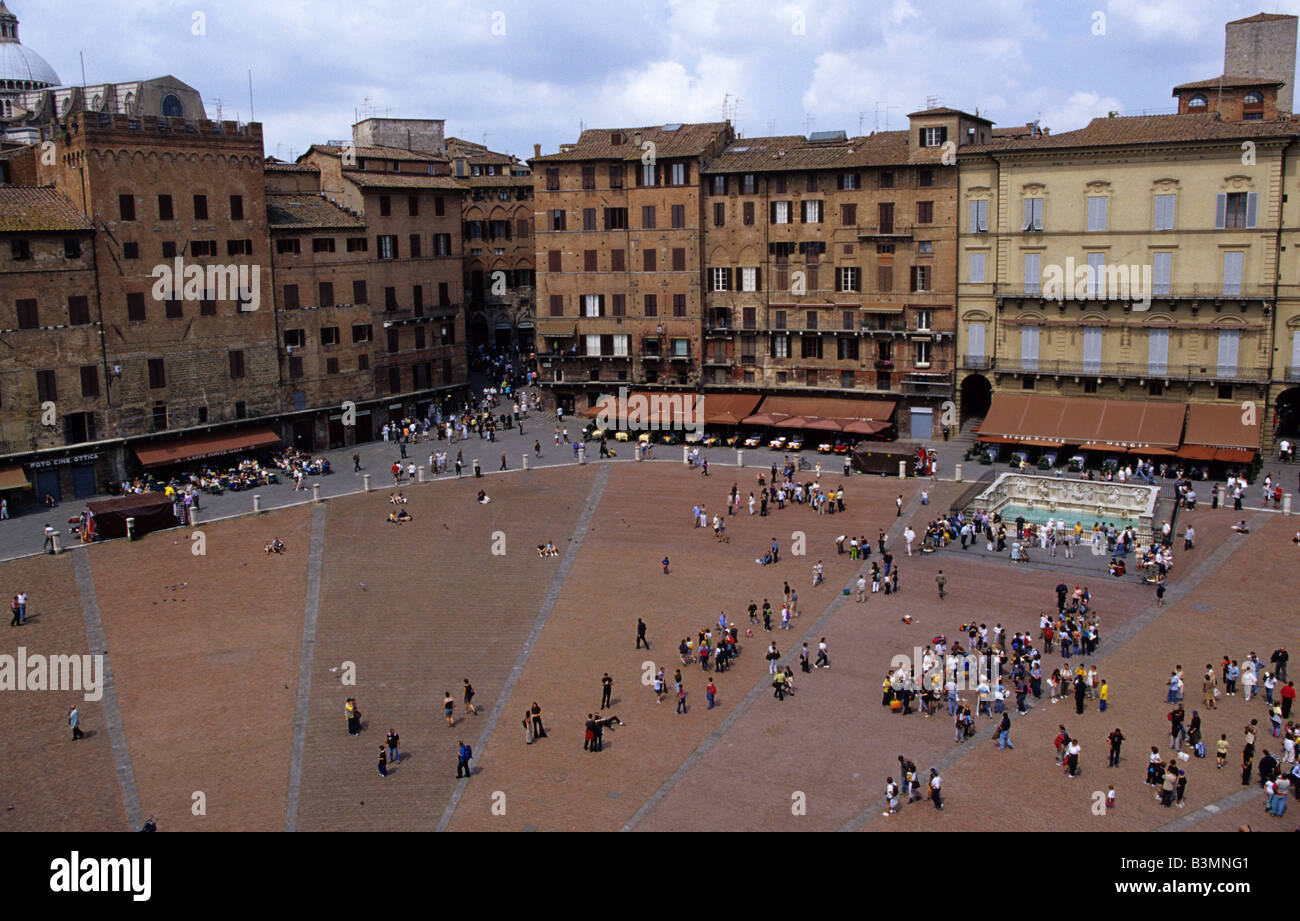 Italia Toscana storica Il Campo a Siena Foto Stock