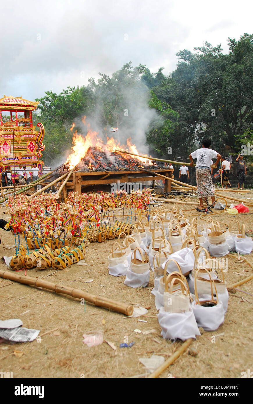 Cerimonia di cremazione ,bali , Repubblica di Indonesia Foto Stock