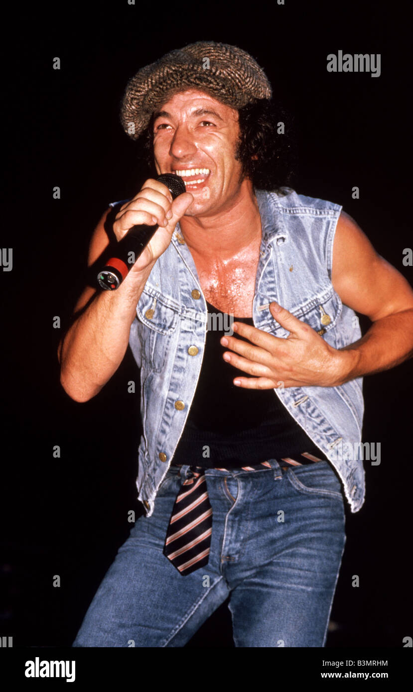 AC/DC con Australian cantante Bon Scott nel 1979 Foto Stock