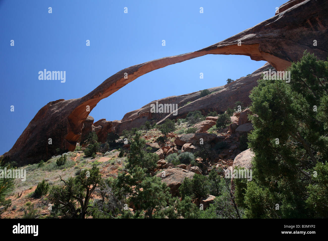Landscape Arch Arches National Park nello Utah Foto Stock