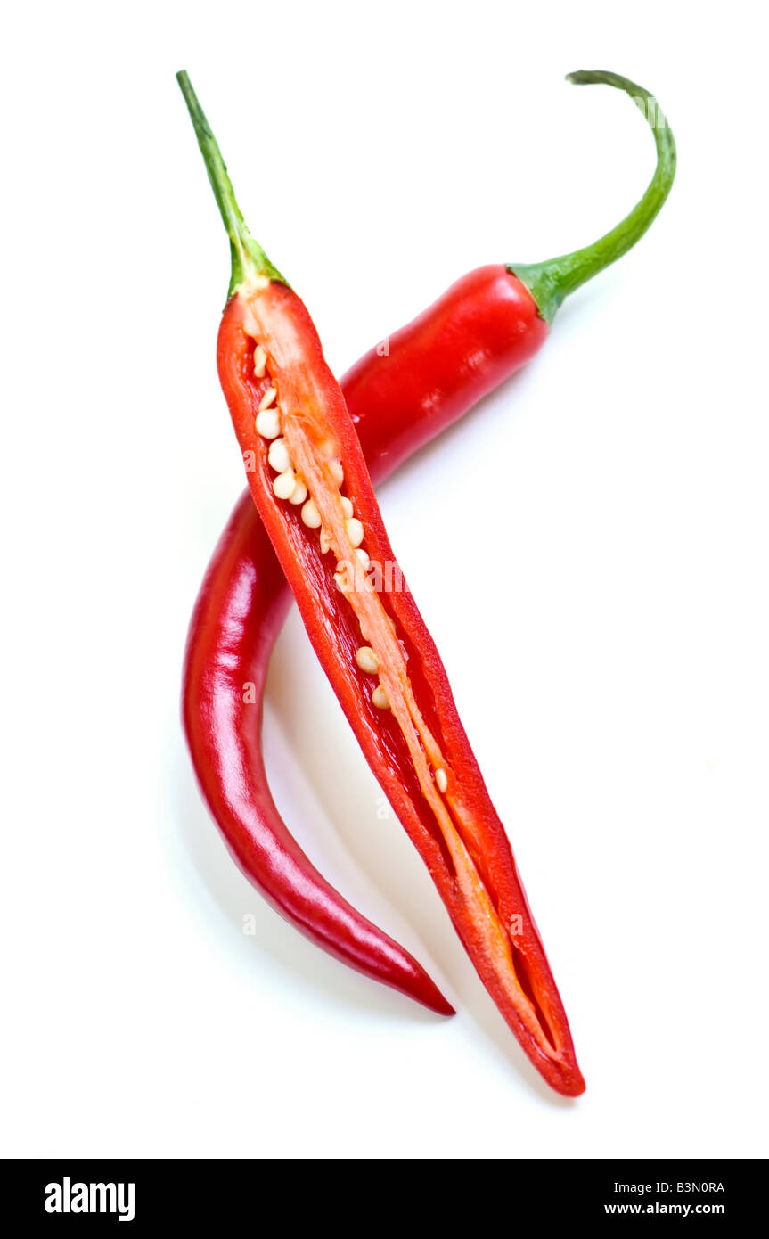 Red Hot Chili Peppers isolati su sfondo bianco Foto Stock