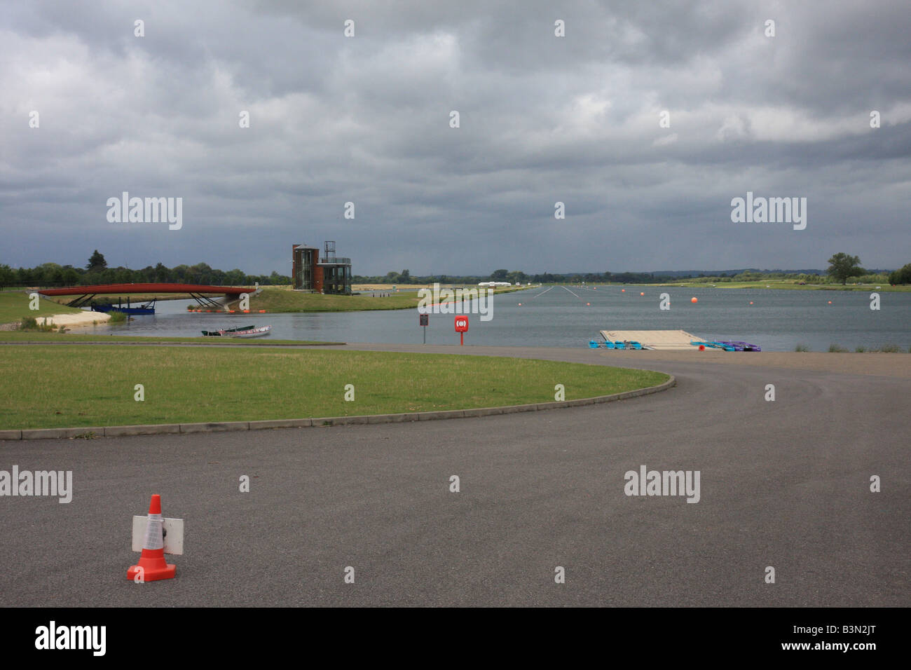Dorney Lake, Eton College Centro di Canottaggio con il concorso Lago usato come un luogo di ritrovo per i Giochi Olimpici di Londra 2012, Foto Stock