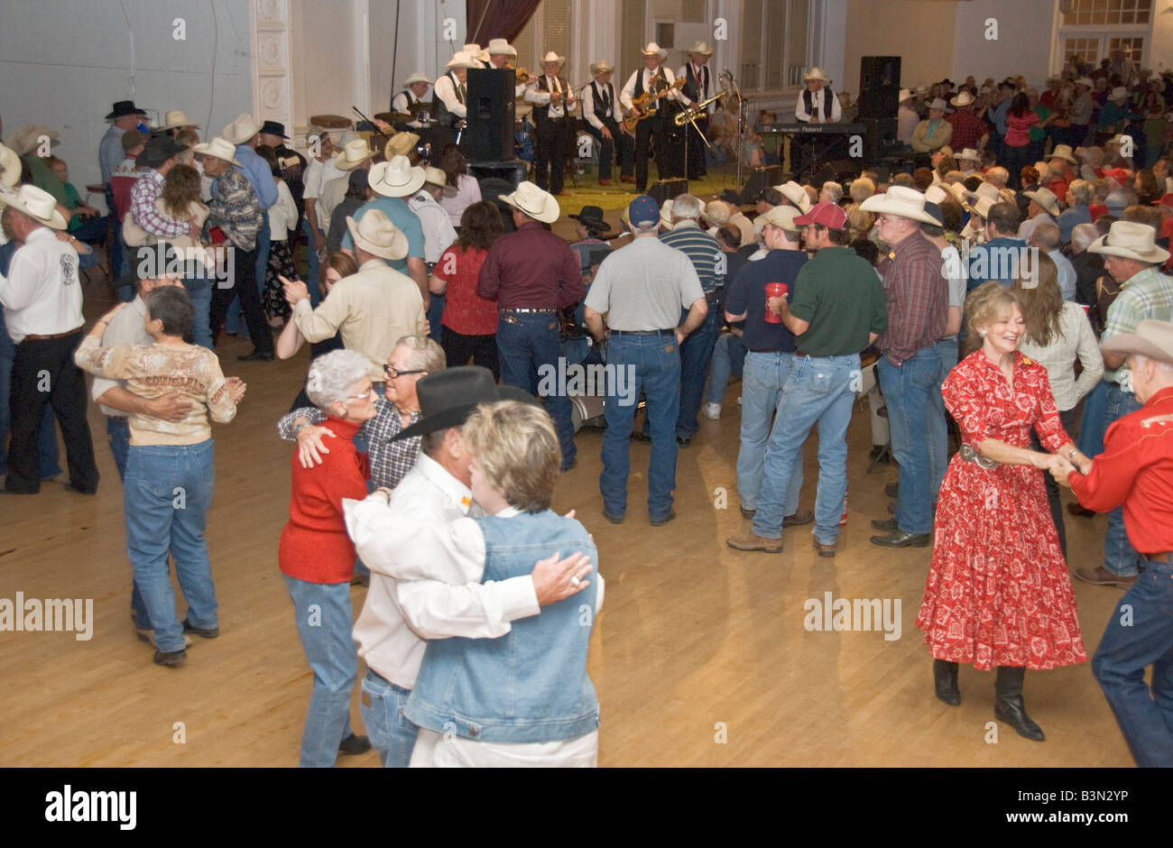 Texas Turchia annuale di Bob Wills Day celebrazione Texas Playboys western swing band in concerto danza Foto Stock