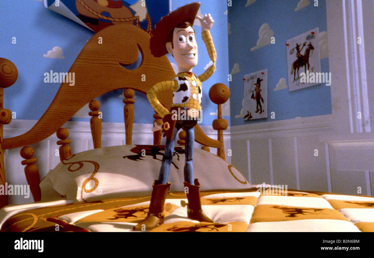 TOY STORY 1995 Buena Vista/Walt Disney/Pixar film animato con Woody espresso da Tom Hanks Foto Stock