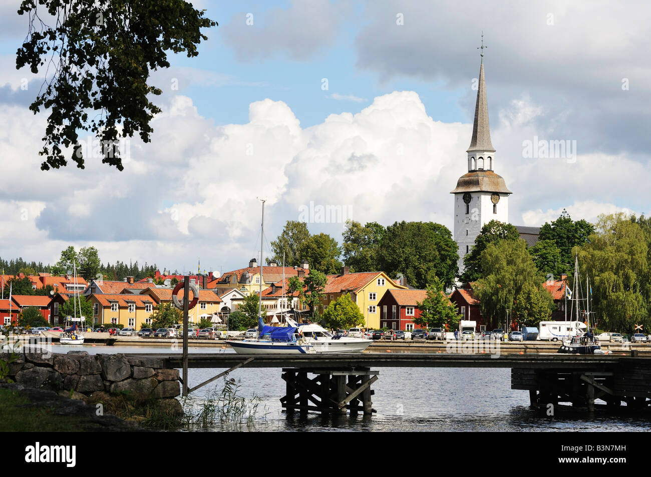 La piccola città di Mariefred Sodermanlands Lan Svezia Agosto 2008 Foto Stock