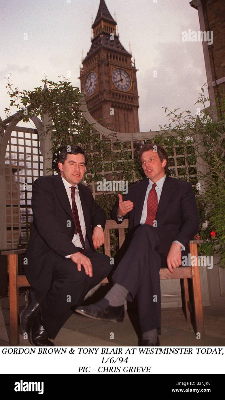 Tony Blair e Gordon Brown a Westminster dopo Brown aveva ritirato dalla leadership laburista gara Luglio 2004 Foto Stock