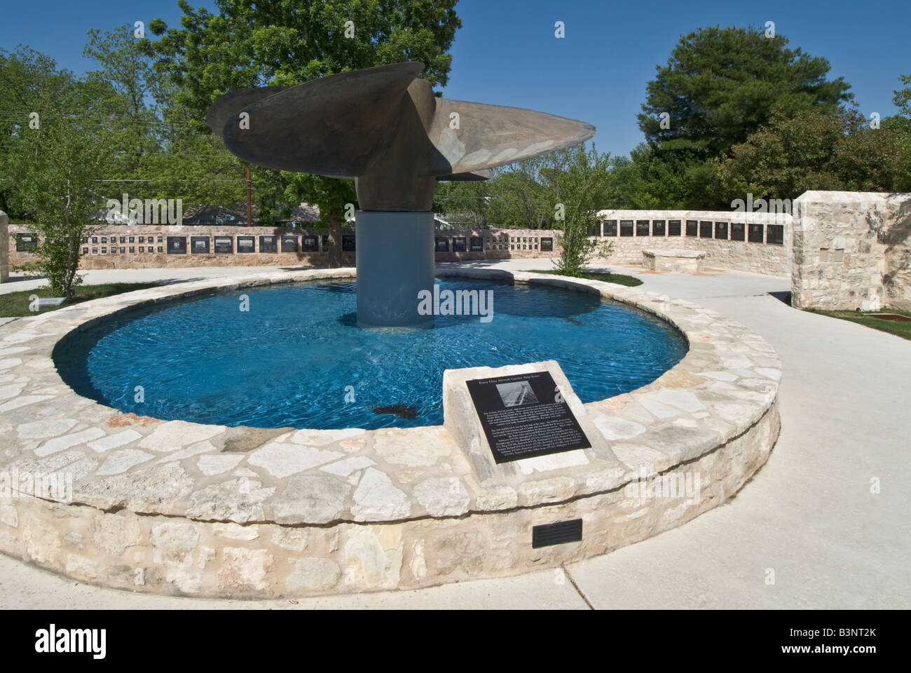 Texas Hill Country Fredericksburg Museo Nazionale della Guerra del Pacifico veterani a piedi di onore fontana Foto Stock