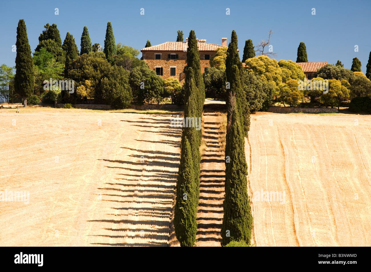 Villa, San Quirico d'Orcia, Toscana, Italia Foto Stock