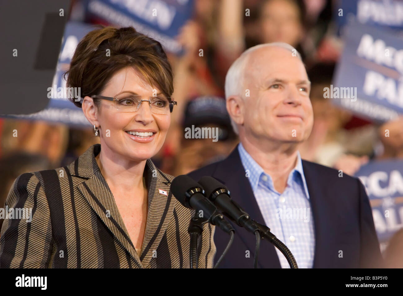 Sterling Heights Michigan rally della campagna di John McCain e Sarah Palin Foto Stock