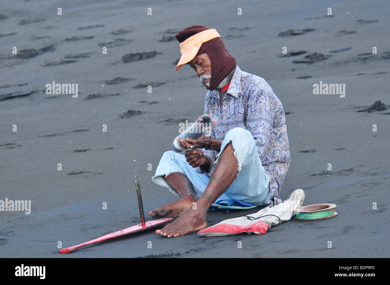 Pescatori kusamba,bali , Repubblica di Indonesia Foto Stock
