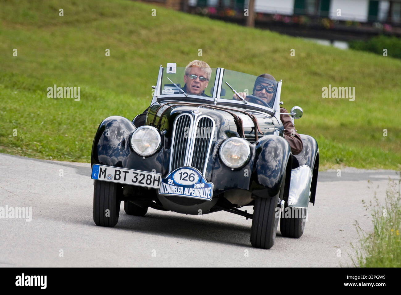 BMW 328, costruito 1937, Vintage auto Rally Alpino 2008, Kitzbuehel Austria, Europa Foto Stock