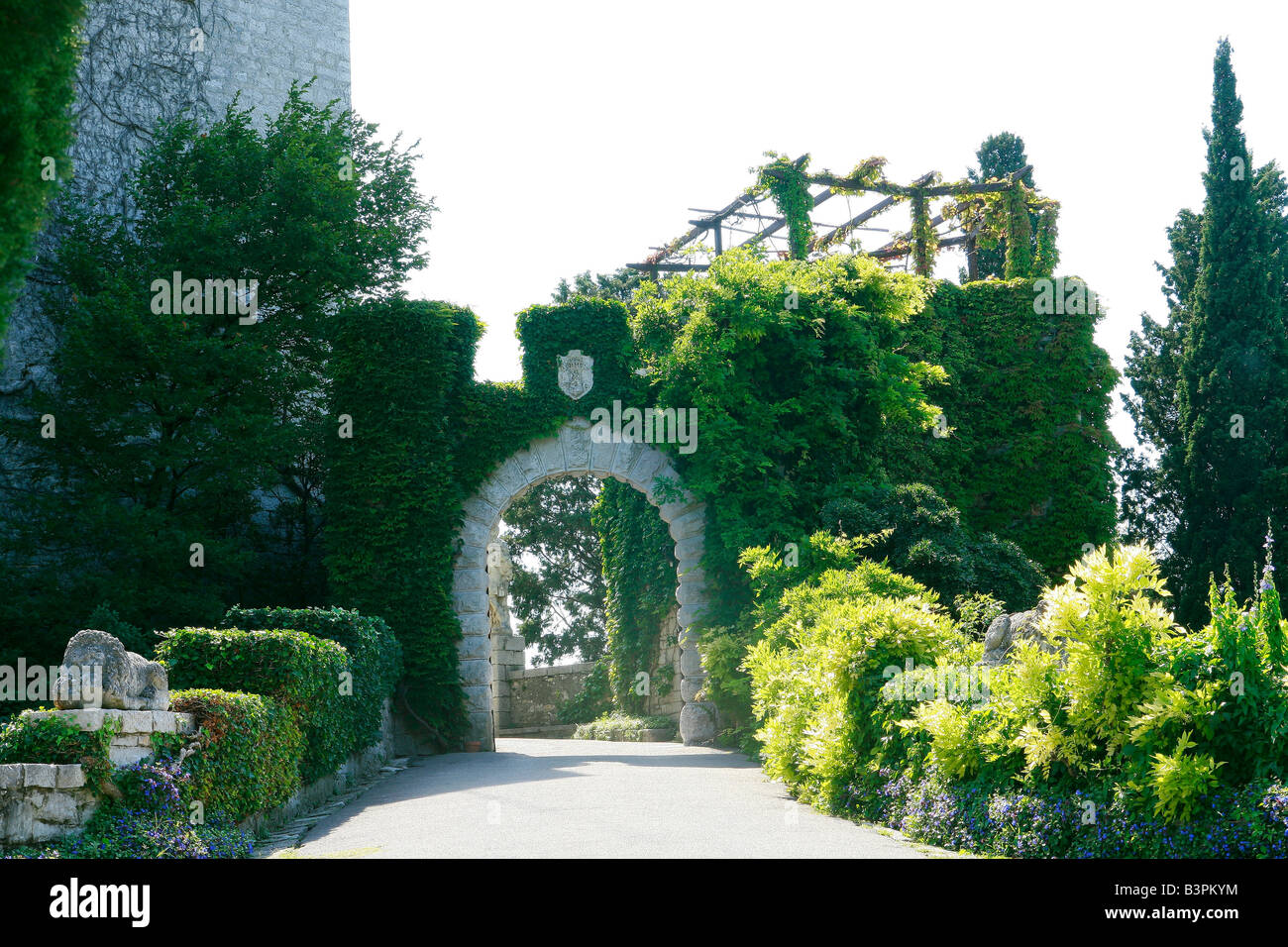 Ingresso, il castello di Duino, Duino-Aurisina, Friuli Venezia Giulia, Italia Foto Stock