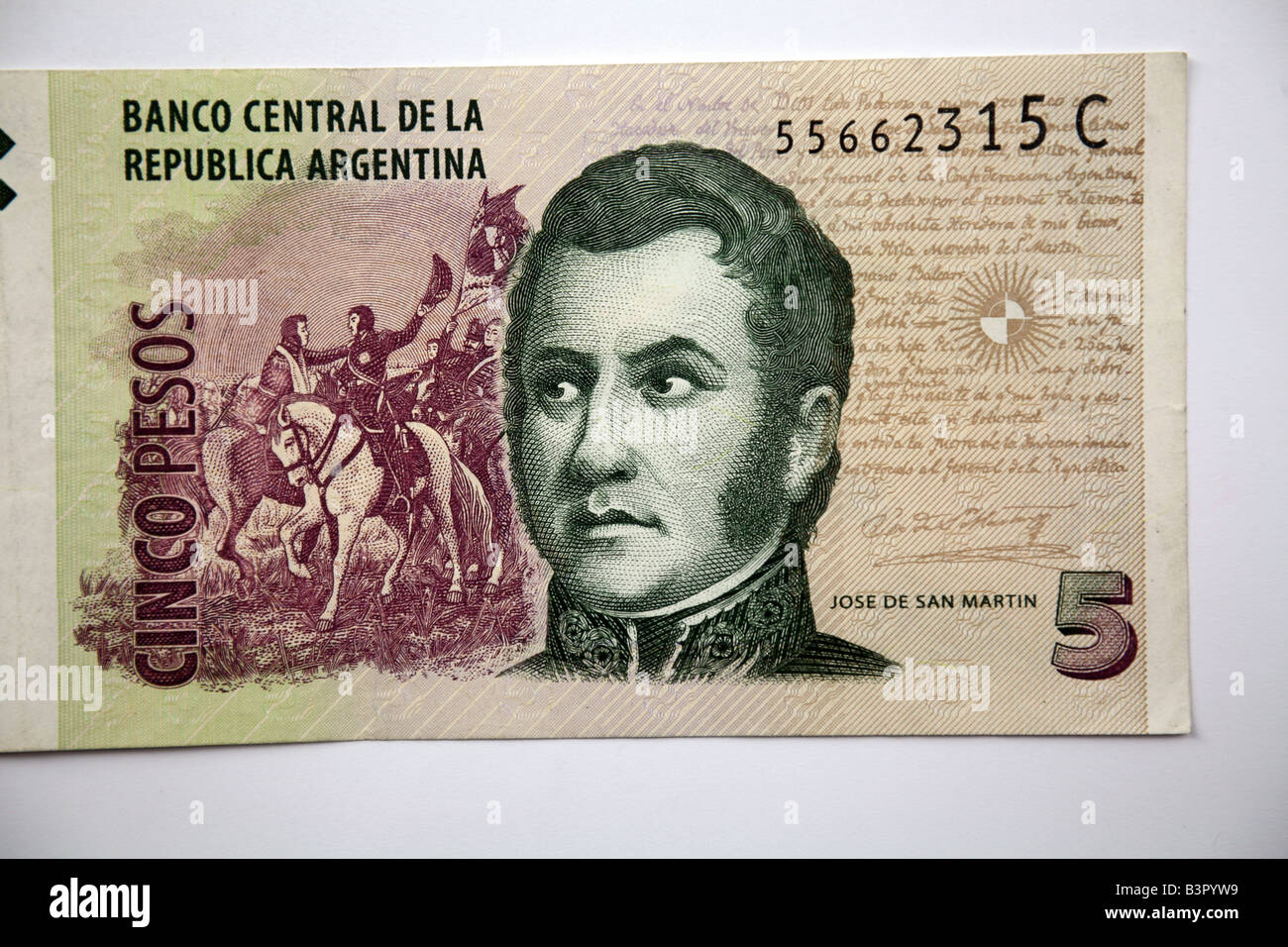 Banconote da Argentina, Sud America Pesos Foto Stock