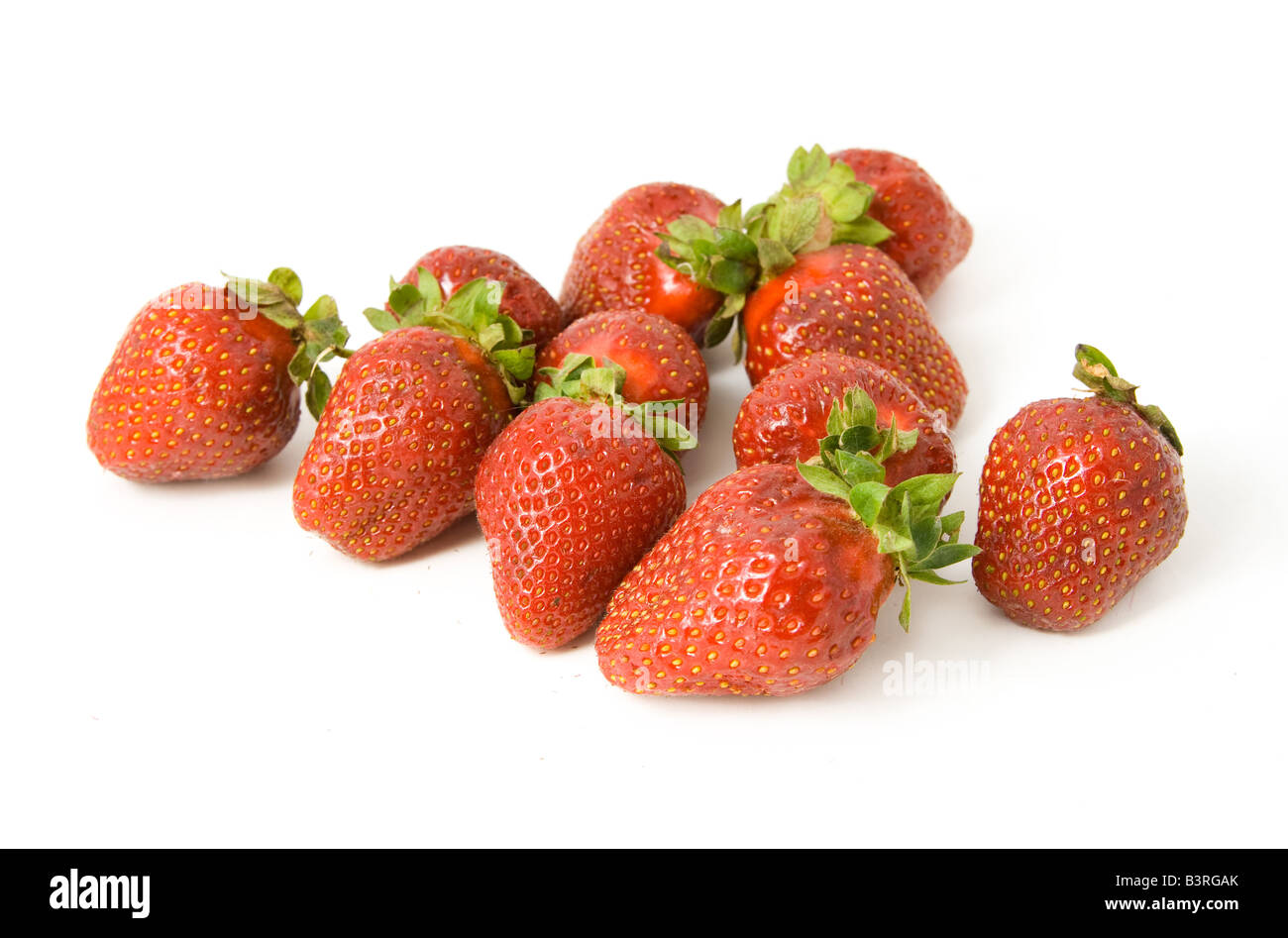 Fragola rossa isolato su bianco Foto Stock