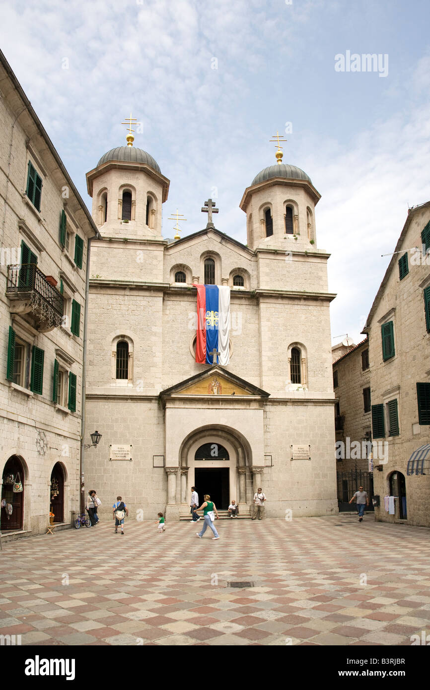 La Chiesa di San Nicola di Cattaro Baia di Kotor Montenegro Europa un NESCO sito patrimonio mondiale Foto Stock
