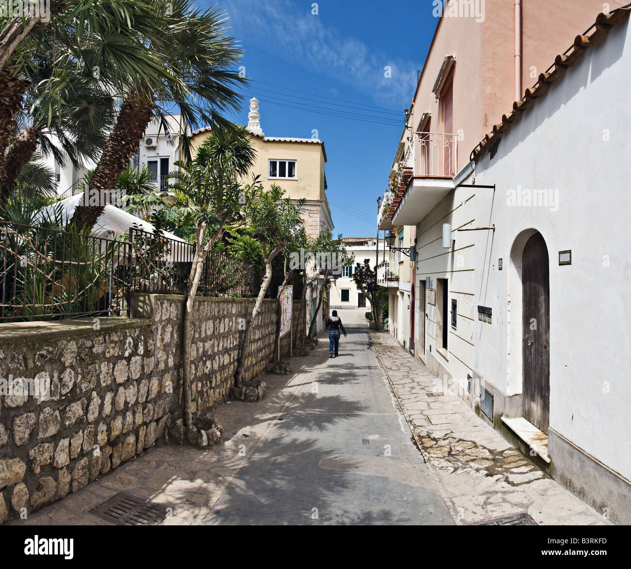 Vecchia strada di Anacapri, Capri, Italia Foto Stock