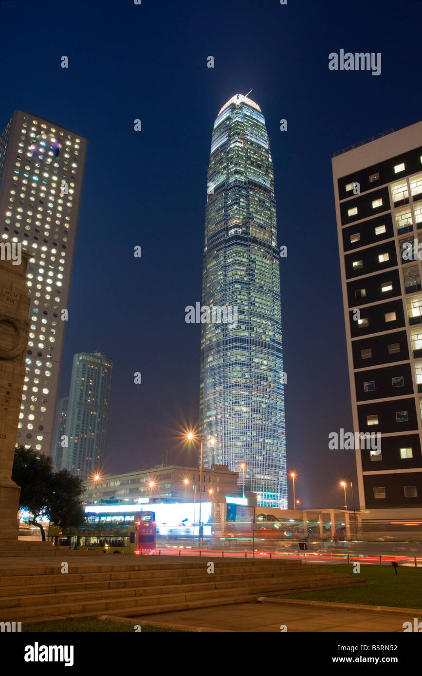 Asia cina hong kong ifc notturno della torre Foto Stock