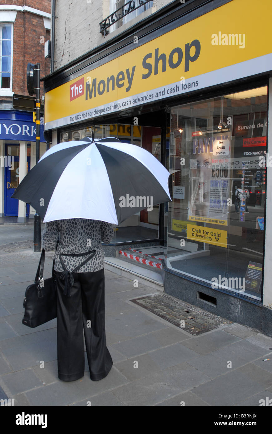 Il negozio di denaro a Shrewsbury Foto Stock