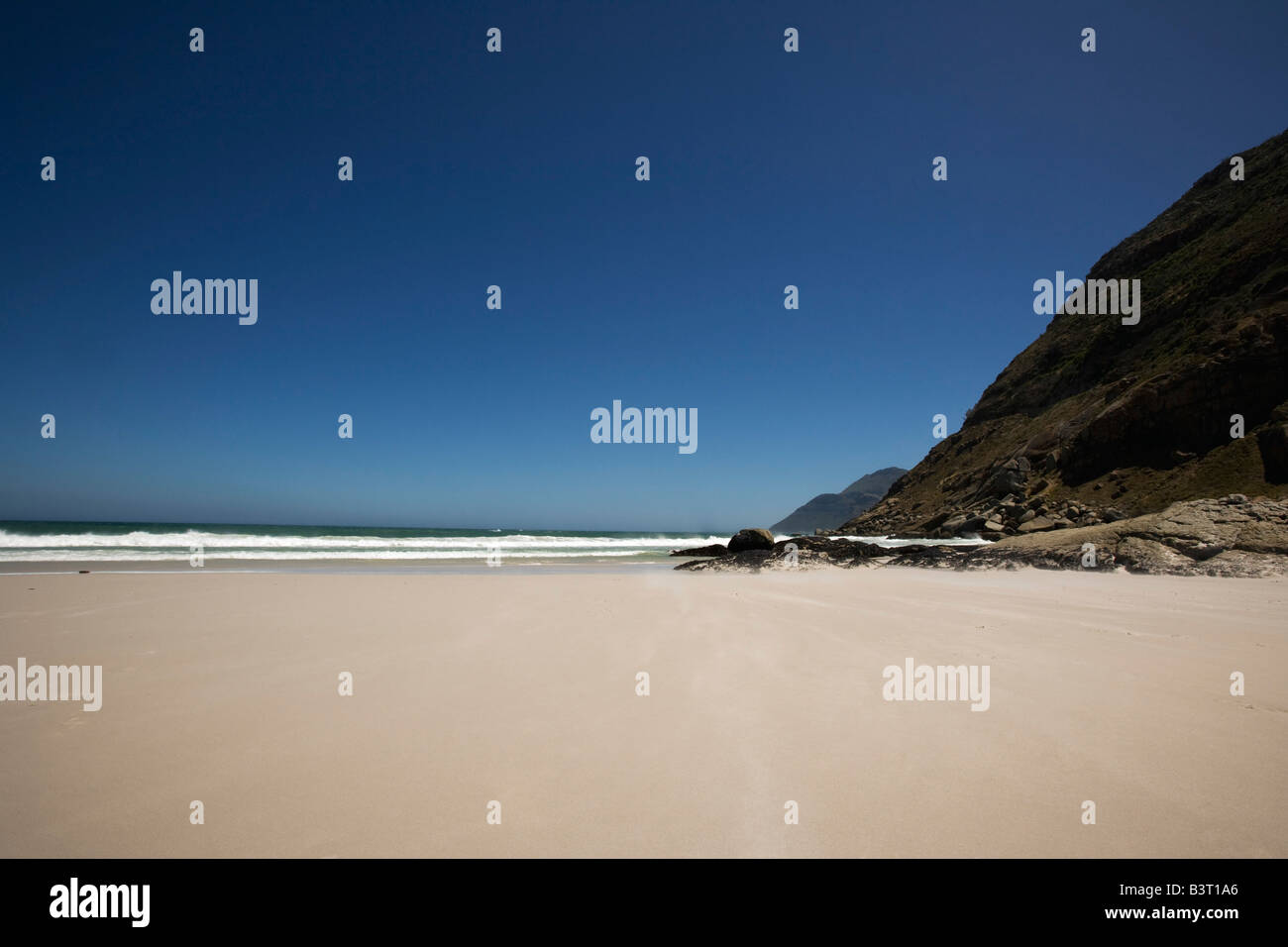 Spiaggia di sabbia, Noordhoek, Cape Town, Sud Africa Foto Stock