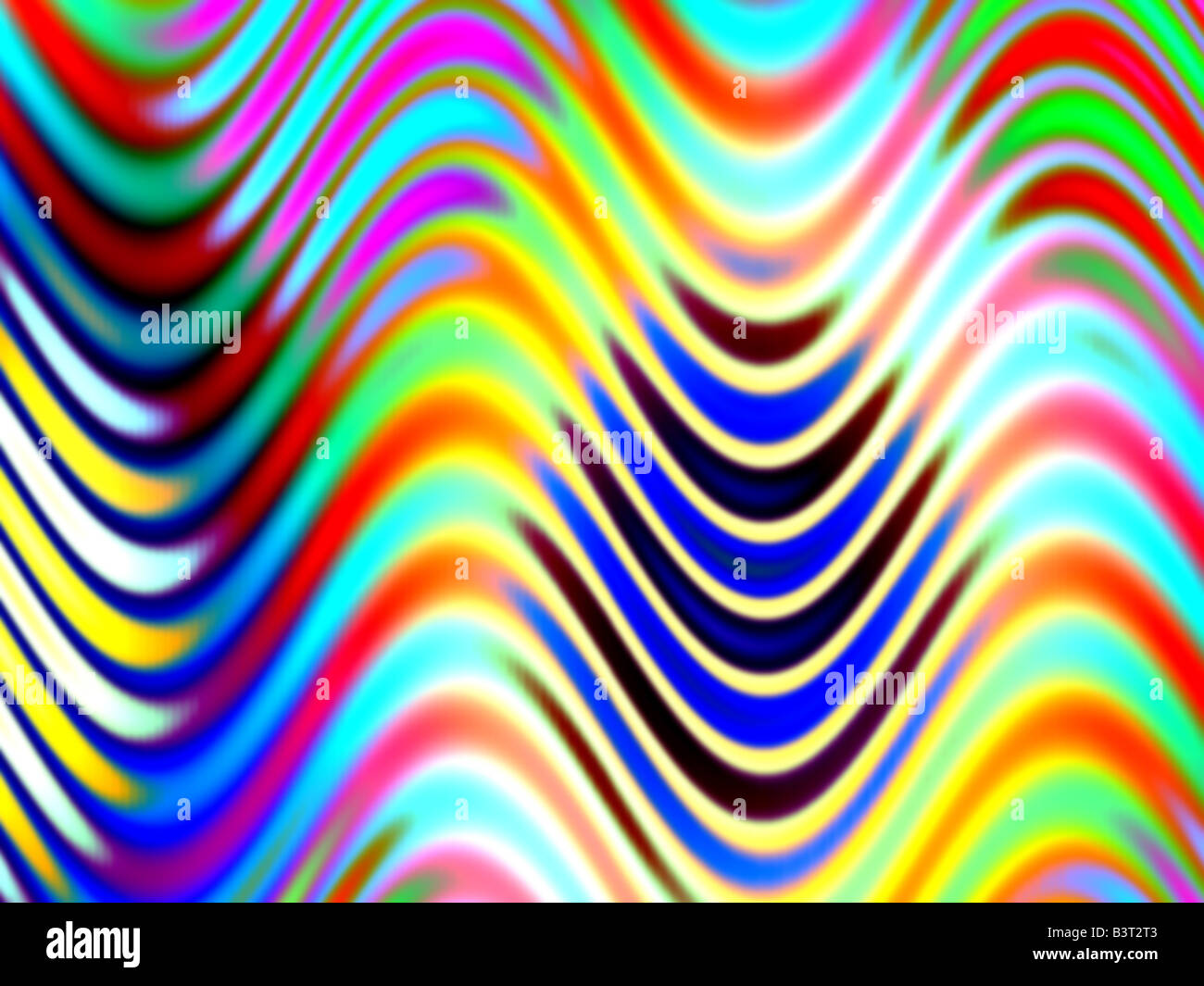 Ondulata linee astratte sfondo in un arcobaleno schema colori Foto Stock