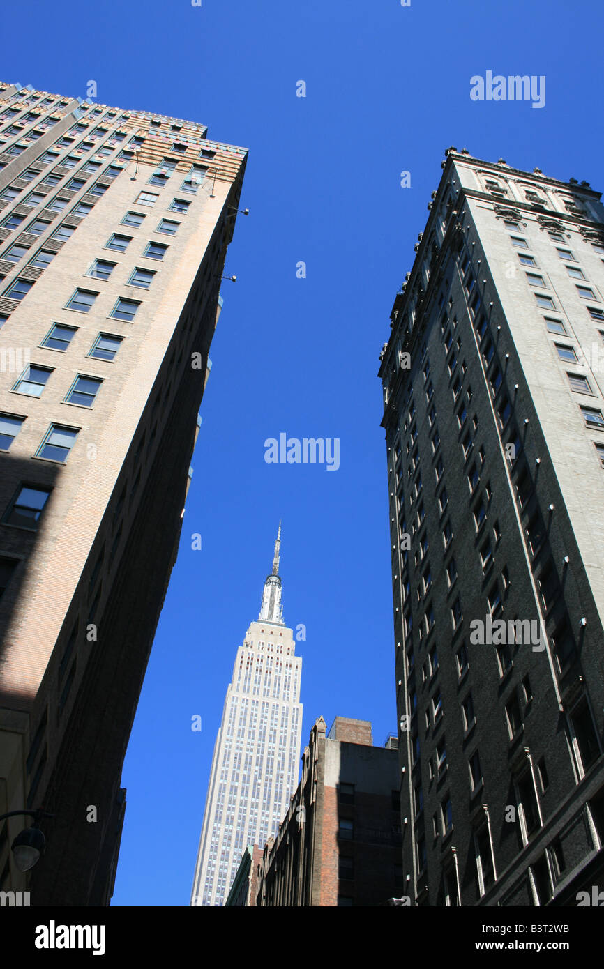 Midtown Manhattan edifici tra cui l'Empire State Building. Foto Stock