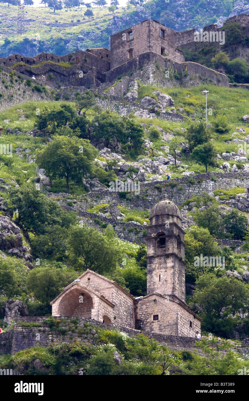 Cattaro Baia di Kotor Montenegro Europa un NESCO sito patrimonio mondiale Foto Stock