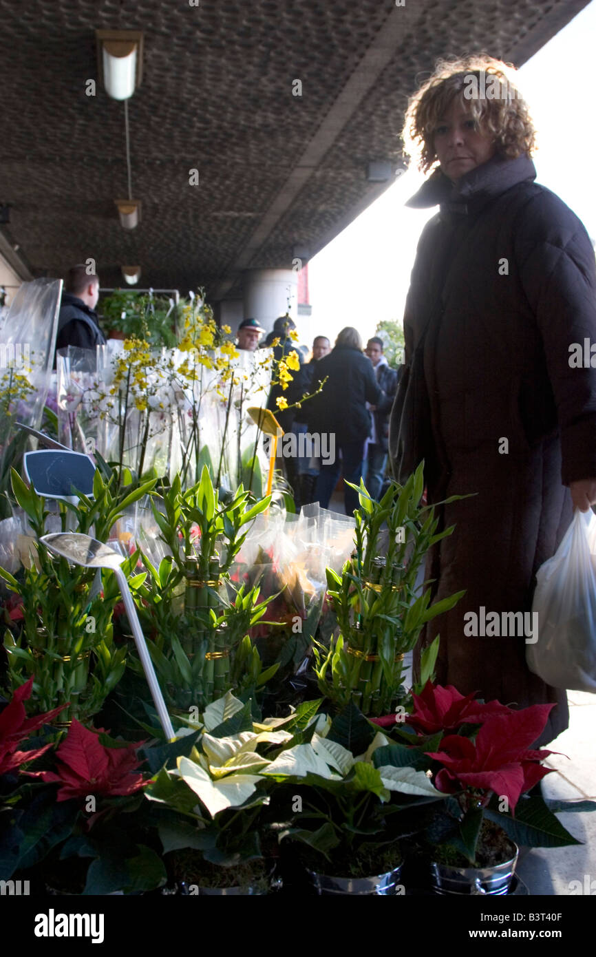 Un mattino luminoso al mercato Midi, uno dei più grandi d'Europa mercati all'aperto che si tiene ogni domenica vicino alla Gare du Midi di Bruxelles Belgio Foto Stock