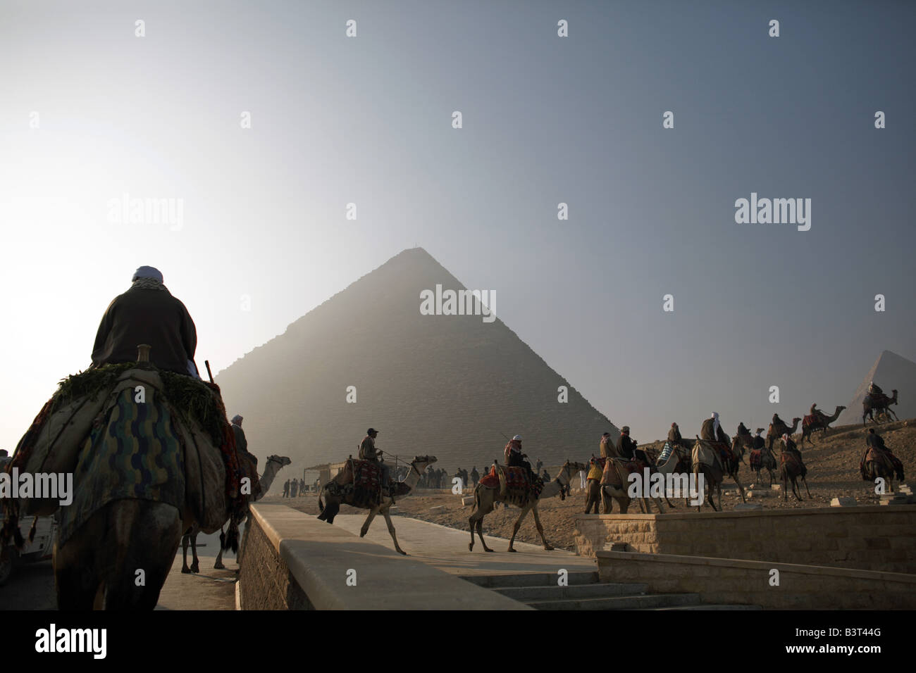 Piramidi di Giza, il Cairo, Egitto Foto Stock