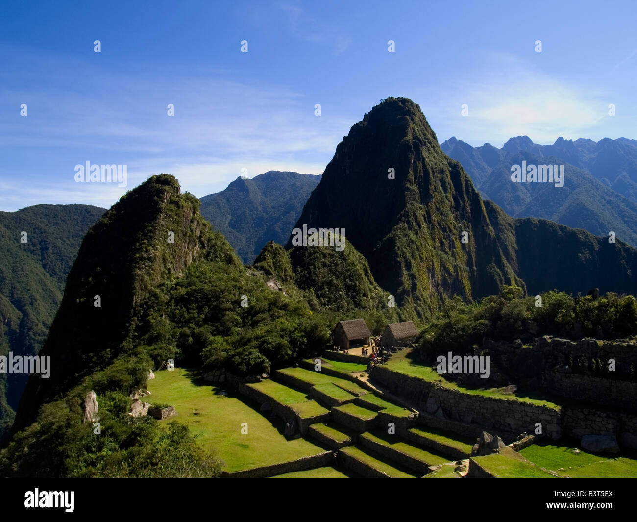 La cittadella Inca di Machu Picchu, Perù Foto Stock