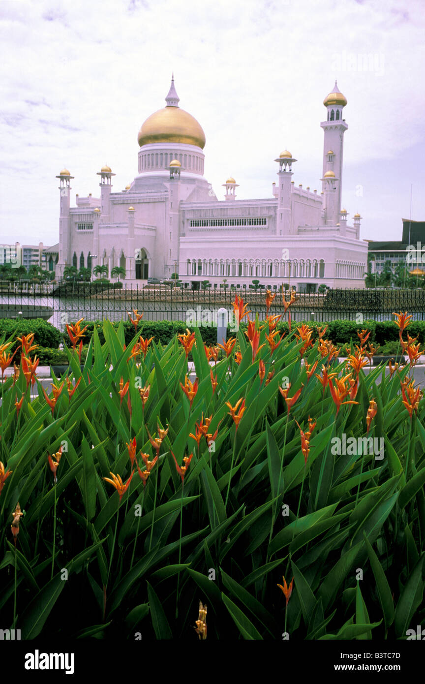 Asia, Brunei Bandar Seri Begawan. Il sultano Omar Ali Saifuddin Moschea. Foto Stock