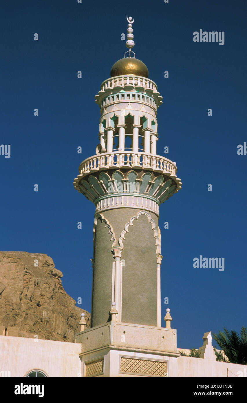 Asia, Yemen, Tarim. La Moschea Al-Jawhari. Foto Stock