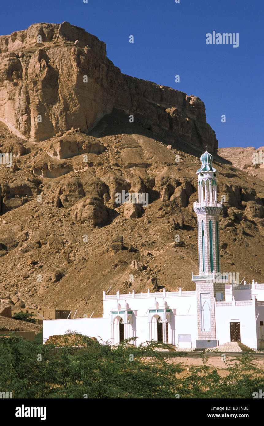 Asia, Yemen, Tarim. Moschea Bianca. Foto Stock