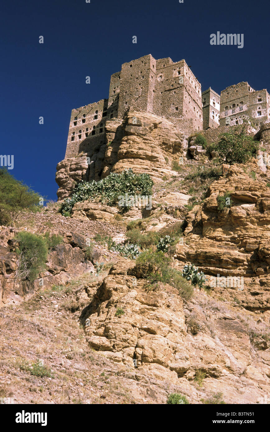 Asia, Yemen, Haraz montagne. Lahamat Al Ghadi. Foto Stock