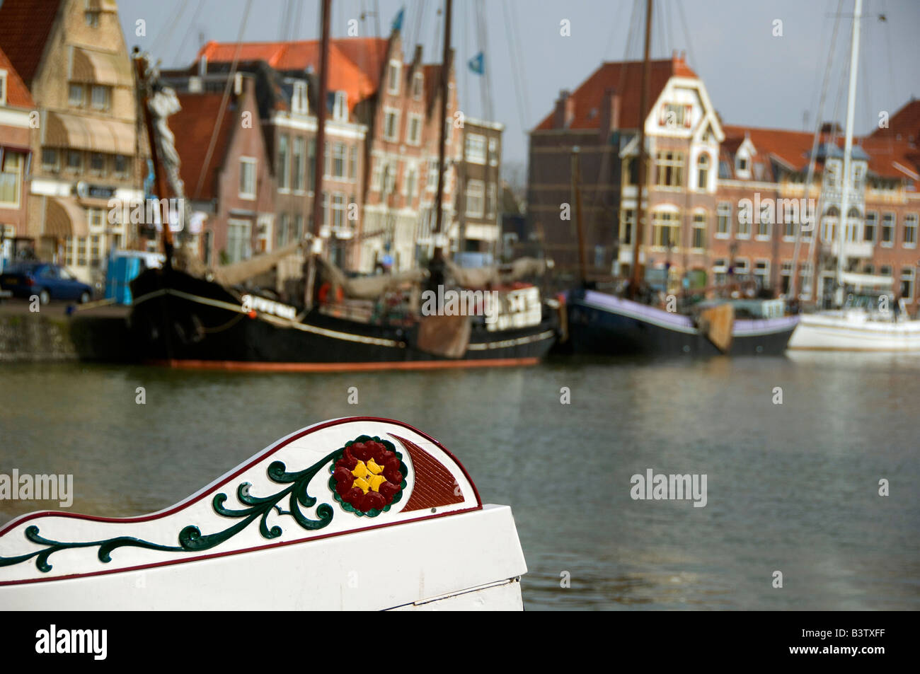 Europa, Paesi Bassi (aka Holland), Hoorn. Storico Porto di Hoorn. Foto Stock