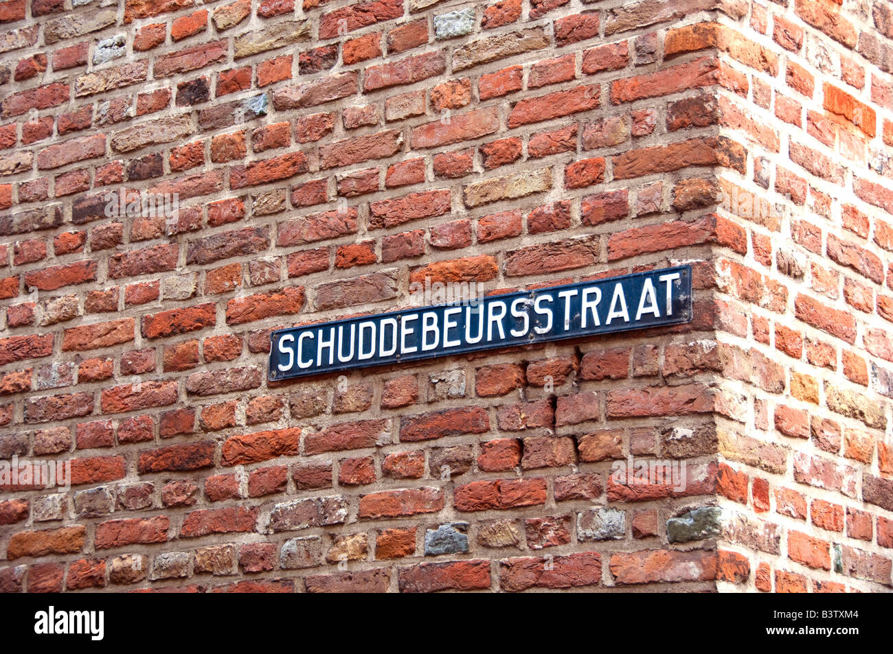 Europa, Paesi Bassi (aka Holland), Zeeland, Middelburg. Tipica strada segno. Foto Stock