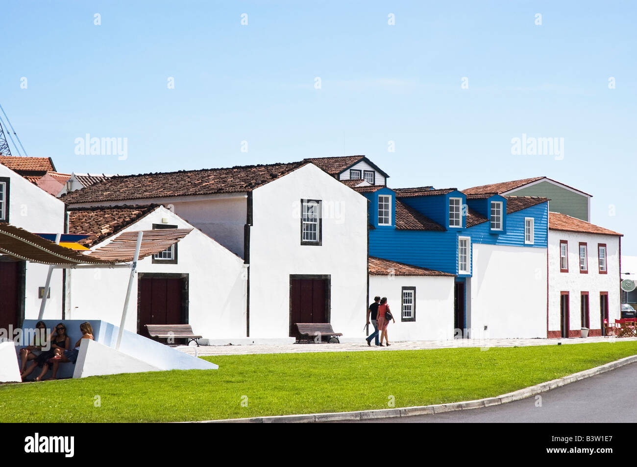 Facciata del Museo Whalers in Lages do Pico isola Pico Azzorre Portogallo Foto Stock